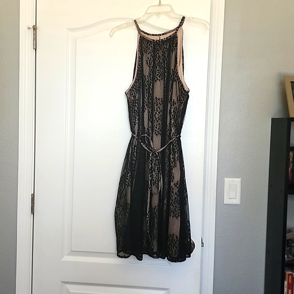 NY & Co. Black Lace KeyHole Dress
